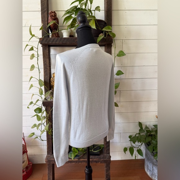 Banana Republic Light Pale Blue Long Sleeve 100% Merino Wool Sweater - Picture 10 of 17